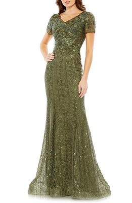 Mac Duggal Embellished Mermaid Gown Olive at Nordstrom,