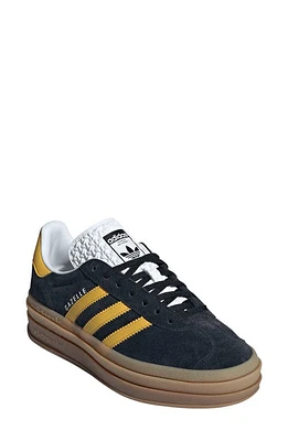 adidas Gazelle Bold Platform Sneaker in Core Black/Bold Gold/White at Nordstrom, Size 8