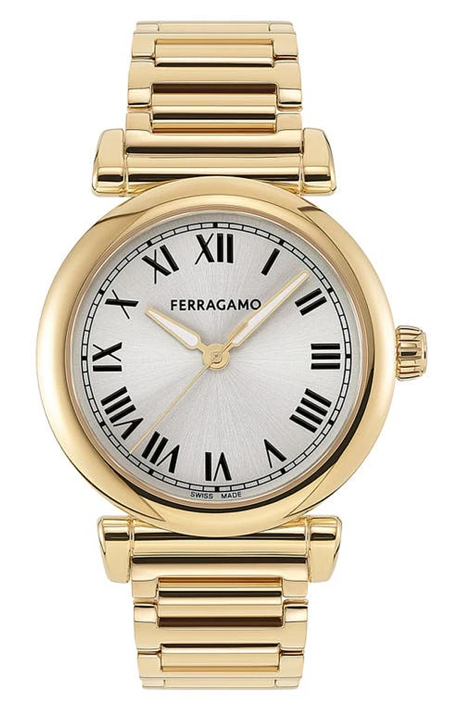 FERRAGAMO Allure Bracelet Watch, 36mm in Ip Yellow Gold at Nordstrom