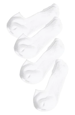 Stems 4-Pack Breathable No-Show Liner Socks in White at Nordstrom