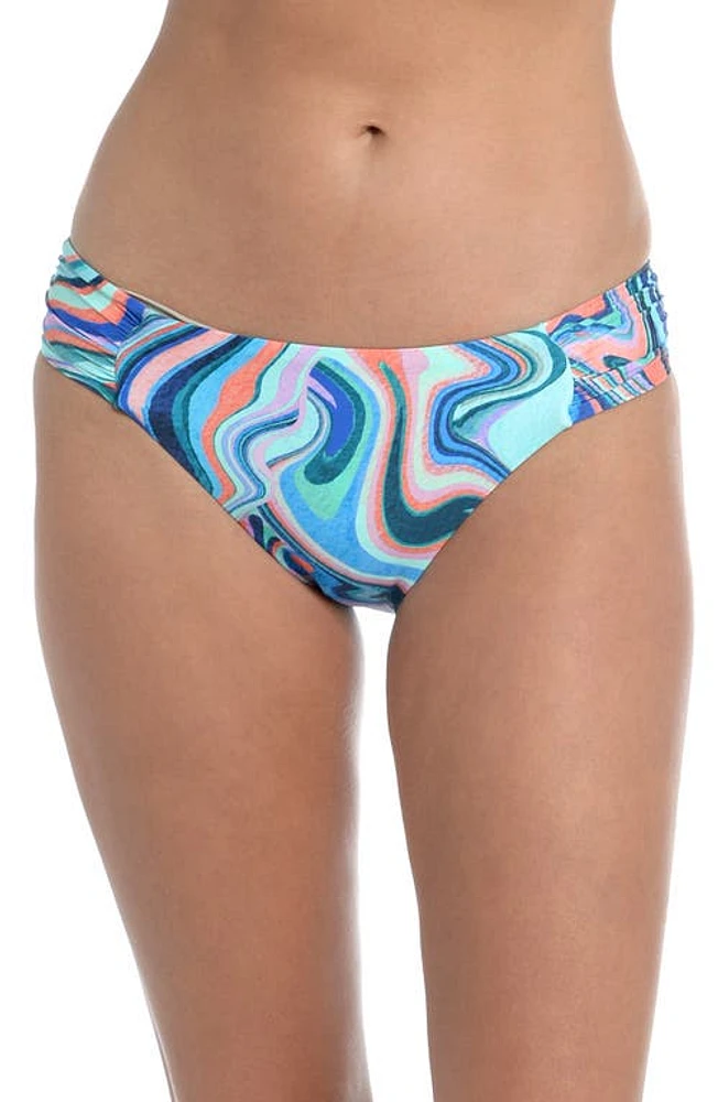 La Blanca Cove Shirred Hipster Bikini Bottoms in Multi at Nordstrom, Size 16