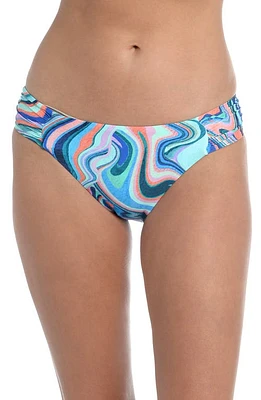 La Blanca Cove Shirred Hipster Bikini Bottoms in Multi at Nordstrom, Size 16