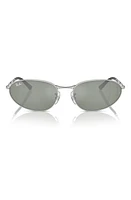 Ray-Ban 56mm Irregular Oval Sunglasses in Silver at Nordstrom