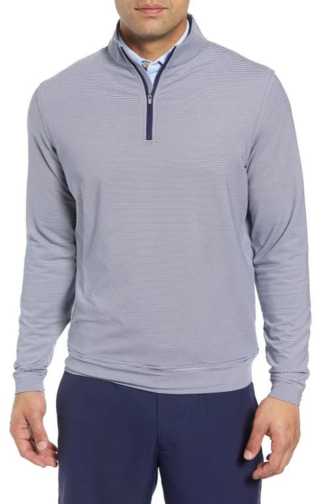 Peter Millar Perth Stripe Quarter Zip Performance Pullover at Nordstrom,