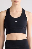 Balenciaga Logo Sports Bra Black/Reflective at Nordstrom,