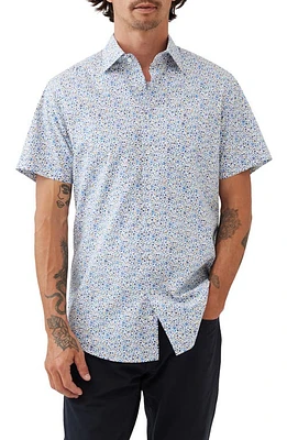 Rodd & Gunn Gale Street Floral Short Sleeve Button-Up Shirt Snow at Nordstrom,