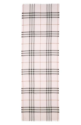 burberry Giant Check Wool & Silk Scarf in Pale Candy Pink at Nordstrom