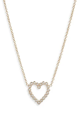 Zoë Chicco 14K Gold Diamond Heart Pendant Necklace in 14K Yellow Gold at Nordstrom, Size 18