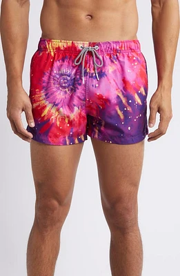 Boardies Bright Tie Dye Shortie Swim Trunks Purple Multi at Nordstrom,