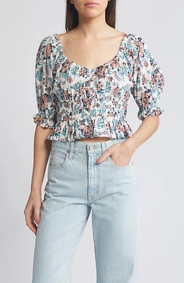 Cleobella Rebecca Floral Ruffle Organic Cotton Crop Top Miramonte Print at Nordstrom,