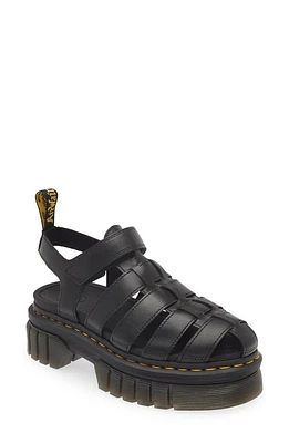 Dr. Martens Ricki Lug Platform Fisherman Sandal Black Nappa Lux at Nordstrom,