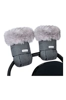 7 A. M. Enfant Tundra Faux Fur Trim Water Repellent Hand Warmer Stroller Muffs in Dark Heather Grey Faux Fur at Nordstrom