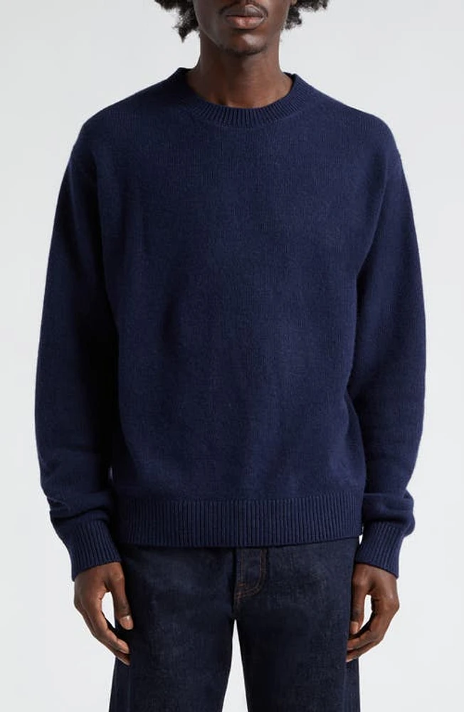 The Elder Statesman Simple Crewneck Cashmere Sweater Navy at Nordstrom,