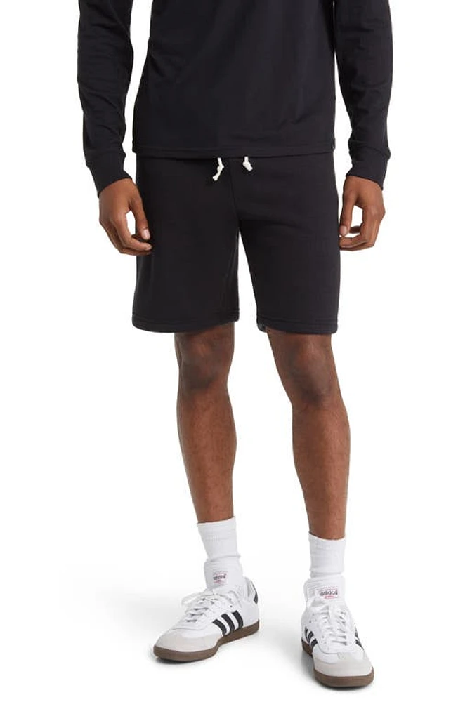 Threads 4 Thought Garrett Tie Waist Slim Fit Fleece Shorts Black at Nordstrom,