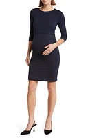 Accouchée Stretch Jersey Maternity/Nursing Dress in Navy Blue at Nordstrom