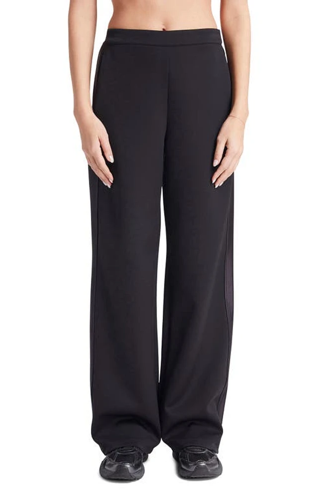 BANDIER Sport Logo Wide Leg Pants Black at Nordstrom,