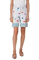 Akris Fruit Print Cotton & Silk Blend Bermuda Shorts Greige-Multicolor at Nordstrom,