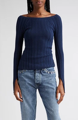 Paloma Wool Canal Rib Sweater in Navy at Nordstrom, Size Small