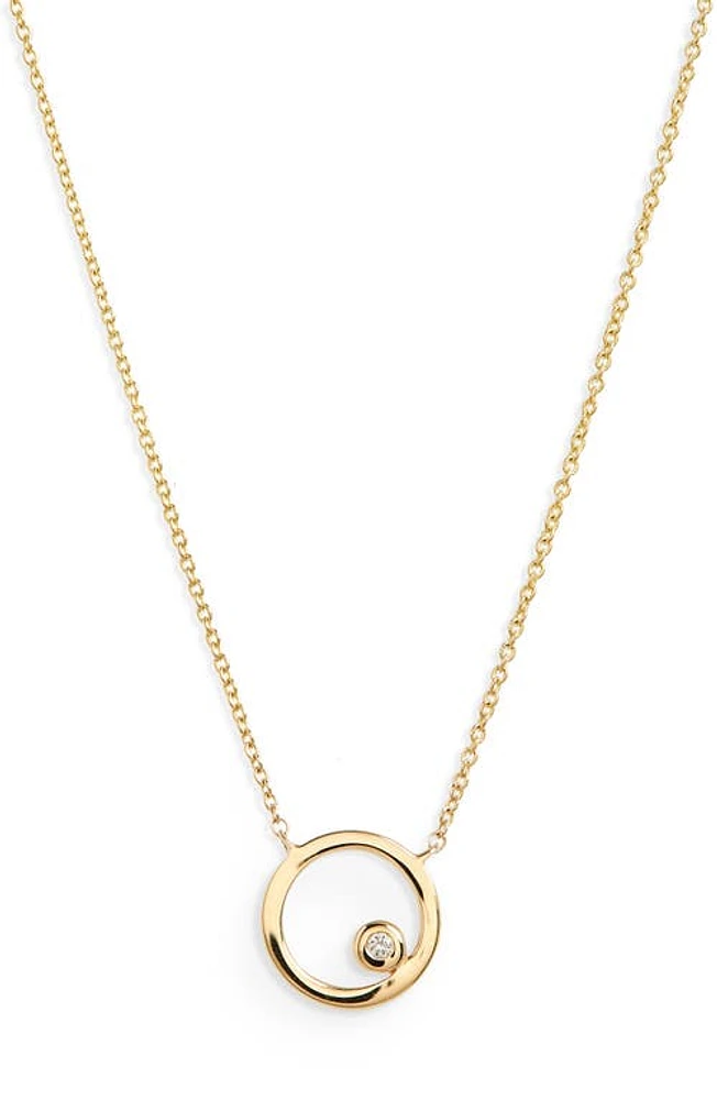 Dana Rebecca Designs Lulu Jack Diamond Disc Pendant Necklace in Yellow Gold at Nordstrom, Size 18