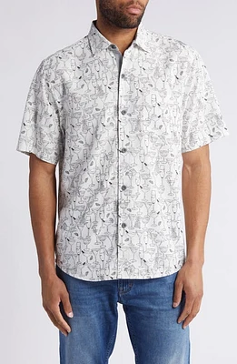 Tommy Bahama Mojito Bay Sippin' Soirée Short Sleeve Performance Button-Up Shirt White at Nordstrom