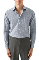 Eton Slim Fit Floral Cotton Dress Shirt Light Pastel Blue at Nordstrom,