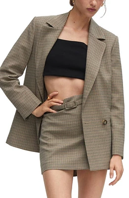 MANGO Cross Button Blazer Brown at Nordstrom,