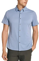 7 Diamonds Owen Solid Short Sleeve Performance Button-Up Shirt at Nordstrom,