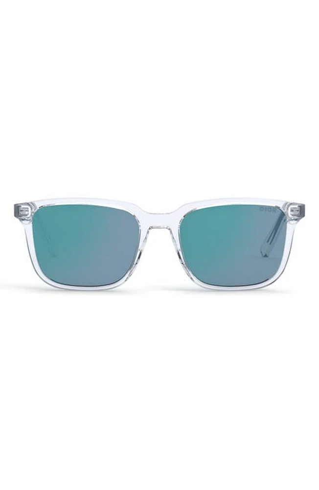 InDior S1I 53mm Square Sunglasses in Crystal /Blue Mirror at Nordstrom