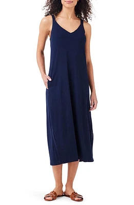 NZT by NIC+ZOE V-Neck Midi Tank Dress Dark Indigo at Nordstrom,