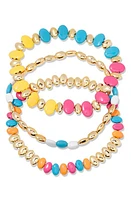 Brook and York Monterey Set of 3 Beaded Bracelets in Gold/ at Nordstrom