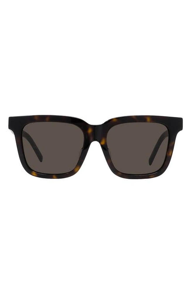 Givenchy GV Day 53mm Rectangular Sunglasses in Dark Havana /Brown at Nordstrom