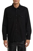 FRAME Western Denim Button-Up Shirt Black at Nordstrom,