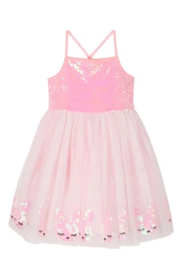 Zunie Kids' Sequin Mikado Party Dress Neon Pink at Nordstrom,