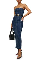 Reformation Anais Strapless Denim Midi Dress Merritt at Nordstrom,