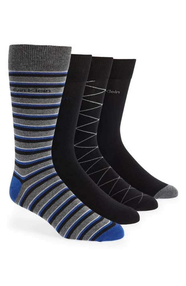 Calvin Klein Assorted 4-Pack Dress Socks in Black Assorted at Nordstrom