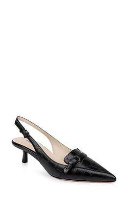 L'AGENCE Brigitte Slingback Kitten Heel Pump Black Croco Embossed at Nordstrom,