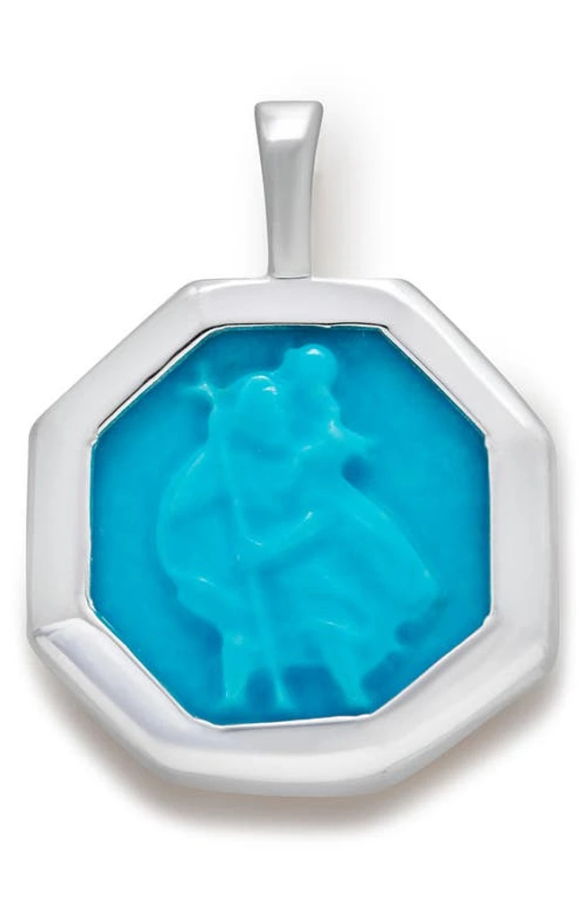 Monica Vinader Turquoise Saint Christopher Pendant in Sterling Silver at Nordstrom