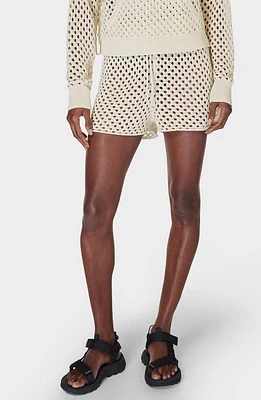 Sweaty Betty Beachside Open Stitch Cover-Up Sweater Shorts Lily White at Nordstrom,