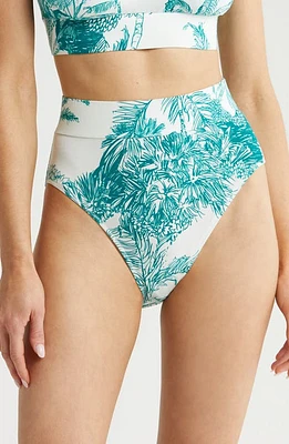 KILO BRAVA Lounge High Cut Briefs Palm Toile Print at Nordstrom,