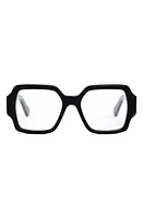 CELINE Triomphe 52mm Square Reading Glasses in Shiny Black at Nordstrom