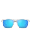 Oakley 58mm Rectangle Sunglasses in Polished Clear/Prizm Sapphire at Nordstrom