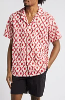 OAS Machu Terry Cloth Camp Shirt Red at Nordstrom,