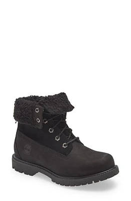 Timberland Authentics Teddy Fleece Suede Boot Black at Nordstrom,