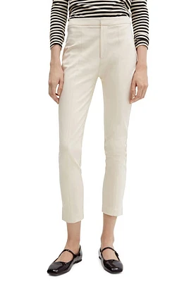 MANGO Crop Skinny Pants Ecru at Nordstrom,