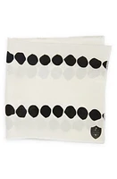 CLIFTON WILSON Black Dot Floral Jacquard Silk Pocket Square in White at Nordstrom