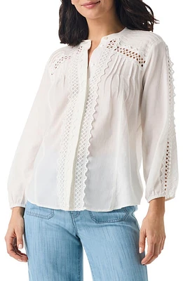 NIC+ZOE Breezy Clouds Embellished Top Classic Cream at Nordstrom,