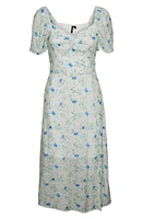 VERO MODA Kiri Kaja Floral Midi Dress Snow White Aop at Nordstrom,