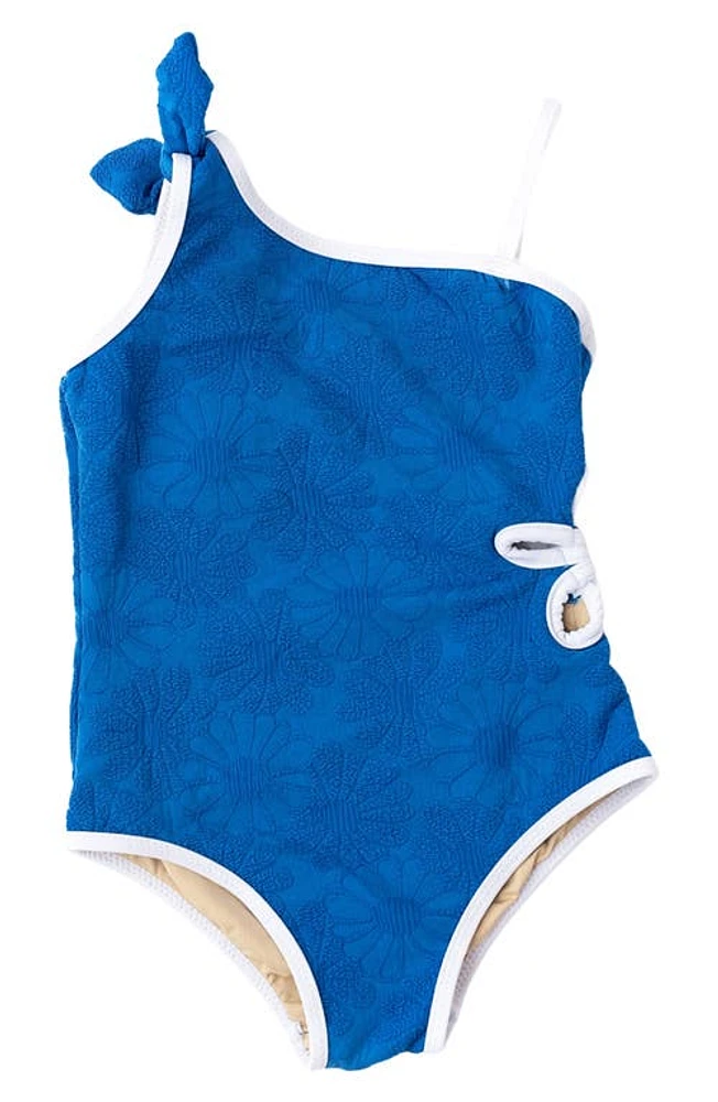 Shade Critters Kids' Textured One-Shoulder One-Piece Swimsuit Blue at Nordstrom,