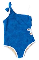 Shade Critters Kids' Textured One-Shoulder One-Piece Swimsuit Blue at Nordstrom,