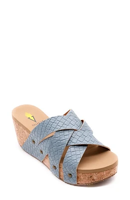 Volatile Newport Crisscross Platform Slide Sandal in Denim at Nordstrom, Size 11